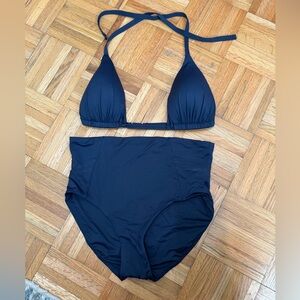Spanx waist slimming bathing suit Navy